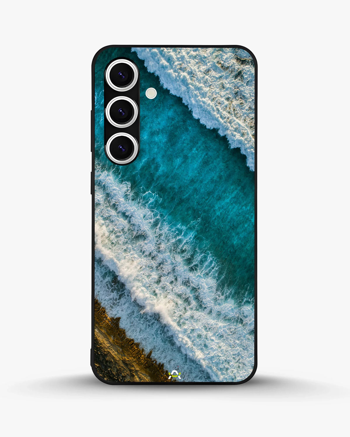 Ocean Waves Phone Case - Turquoise & Golden Print for iPhone, Samsung, Pixel, OnePlus & Vivo