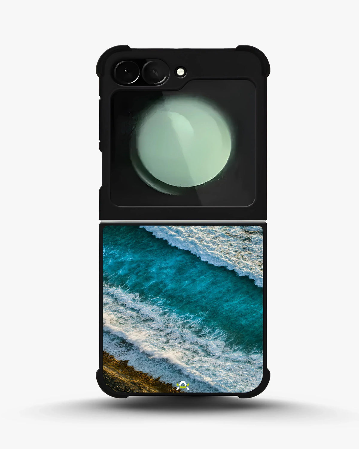 Ocean Waves Phone Case - Turquoise & Golden Print for iPhone, Samsung, Pixel, OnePlus & Vivo