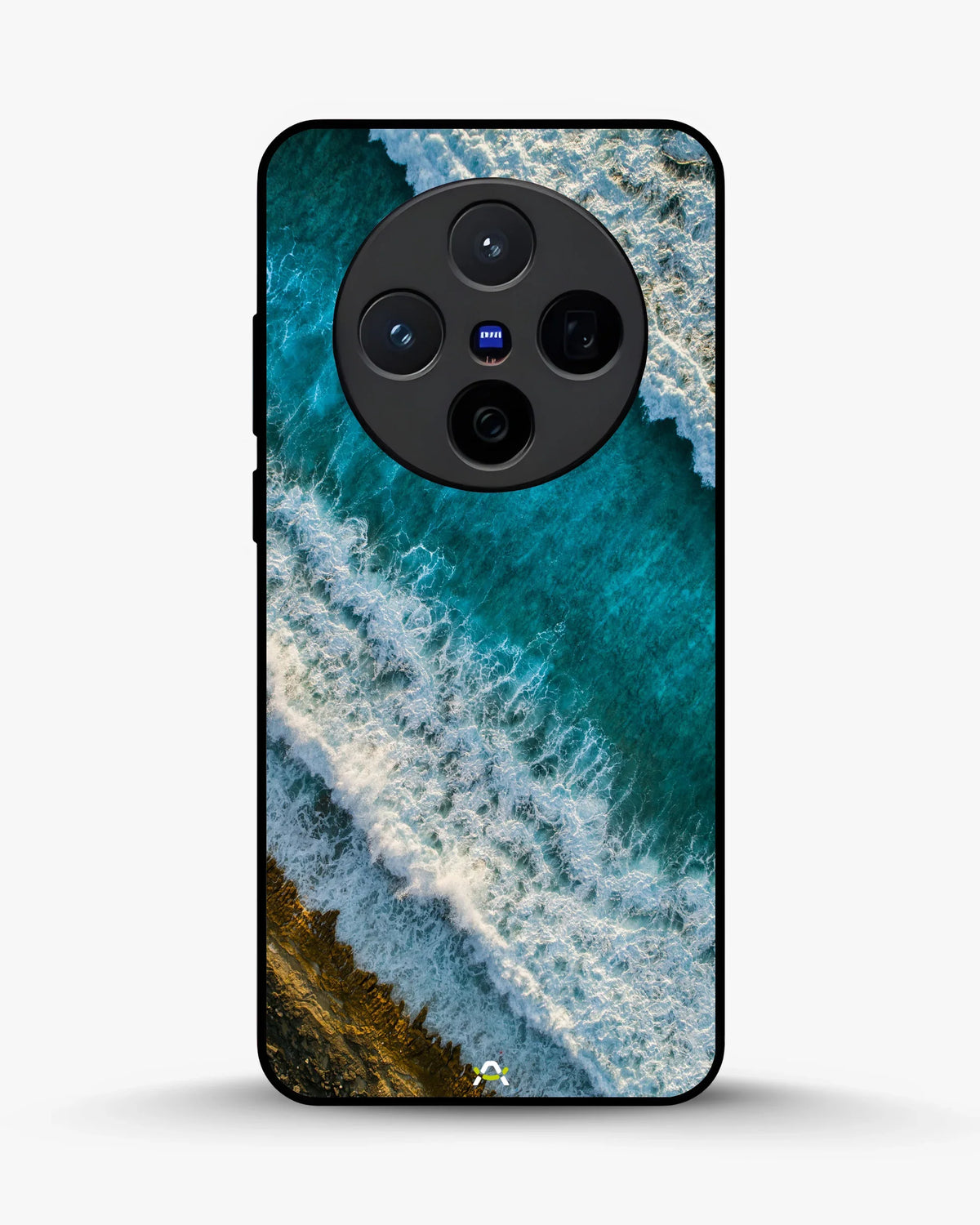 Ocean Waves Phone Case - Turquoise & Golden Print for iPhone, Samsung, Pixel, OnePlus & Vivo