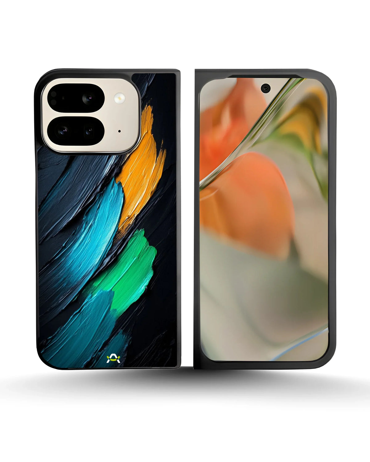 Oil Paint Strokes Phone Case - Blue & Emerald Abstract Print for iPhone, Samsung, Pixel, OnePlus & Vivo