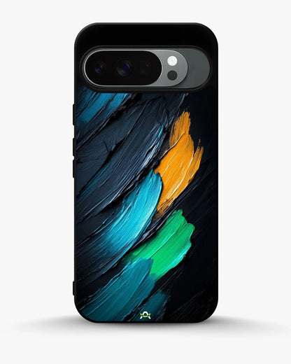 Oil Paint Strokes Phone Case - Blue & Emerald Abstract Print for iPhone, Samsung, Pixel, OnePlus & Vivo