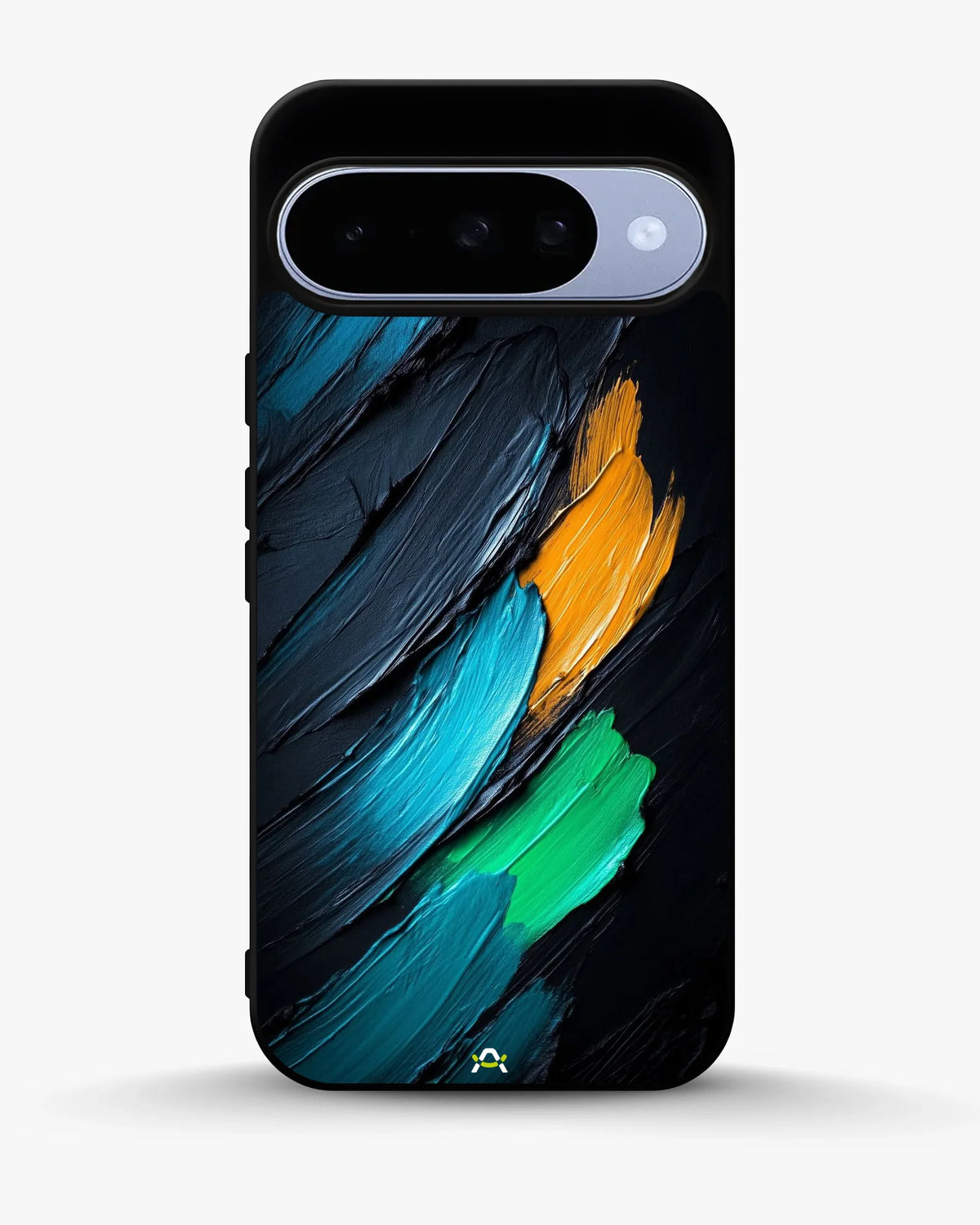 Oil Paint Strokes Phone Case - Blue & Emerald Abstract Print for iPhone, Samsung, Pixel, OnePlus & Vivo