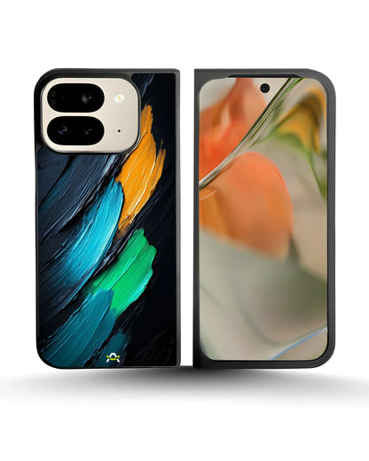 Oil Paint Strokes Phone Case - Blue & Emerald Abstract Print for iPhone, Samsung, Pixel, OnePlus & Vivo