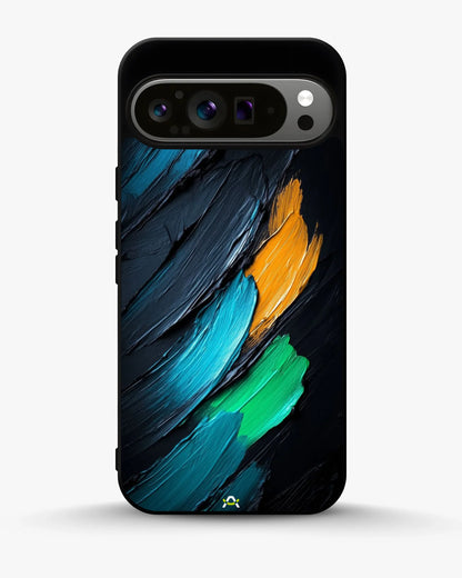 Oil Paint Strokes Phone Case - Blue & Emerald Abstract Print for iPhone, Samsung, Pixel, OnePlus & Vivo