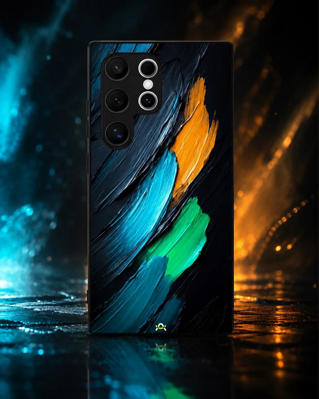 Oil Paint Strokes Phone Case - Blue & Emerald Abstract Print for iPhone, Samsung, Pixel, OnePlus & Vivo