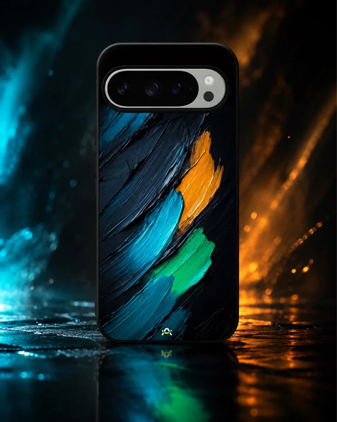 Oil Paint Strokes Phone Case - Blue & Emerald Abstract Print for iPhone, Samsung, Pixel, OnePlus & Vivo