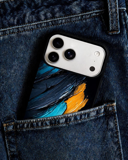Oil Paint Strokes Phone Case - Blue & Emerald Abstract Print for iPhone, Samsung, Pixel, OnePlus & Vivo