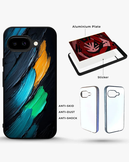 Oil Paint Strokes Phone Case - Blue & Emerald Abstract Print for iPhone, Samsung, Pixel, OnePlus & Vivo