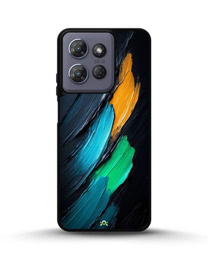 Oil Paint Strokes Phone Case - Blue & Emerald Abstract Print for iPhone, Samsung, Pixel, OnePlus & Vivo