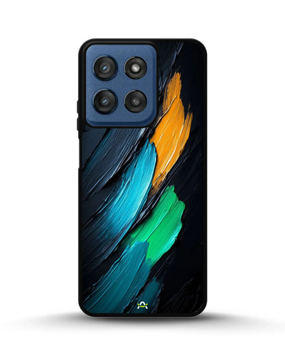 Oil Paint Strokes Phone Case - Blue & Emerald Abstract Print for iPhone, Samsung, Pixel, OnePlus & Vivo