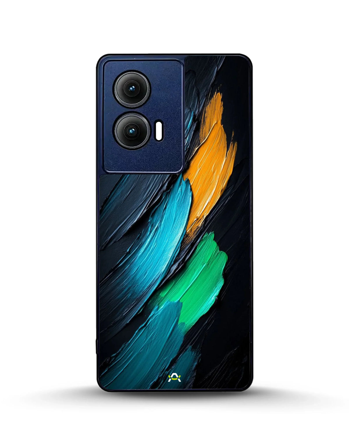 Oil Paint Strokes Phone Case - Blue & Emerald Abstract Print for iPhone, Samsung, Pixel, OnePlus & Vivo