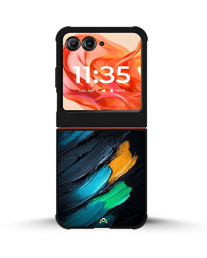 Oil Paint Strokes Phone Case - Blue & Emerald Abstract Print for iPhone, Samsung, Pixel, OnePlus & Vivo