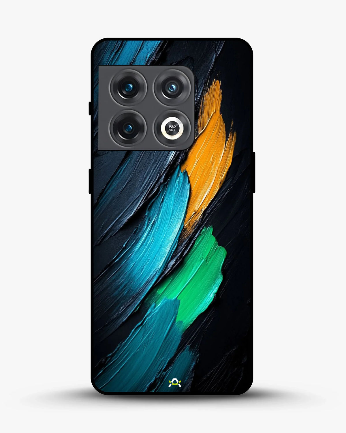 Oil Paint Strokes Phone Case - Blue & Emerald Abstract Print for iPhone, Samsung, Pixel, OnePlus & Vivo
