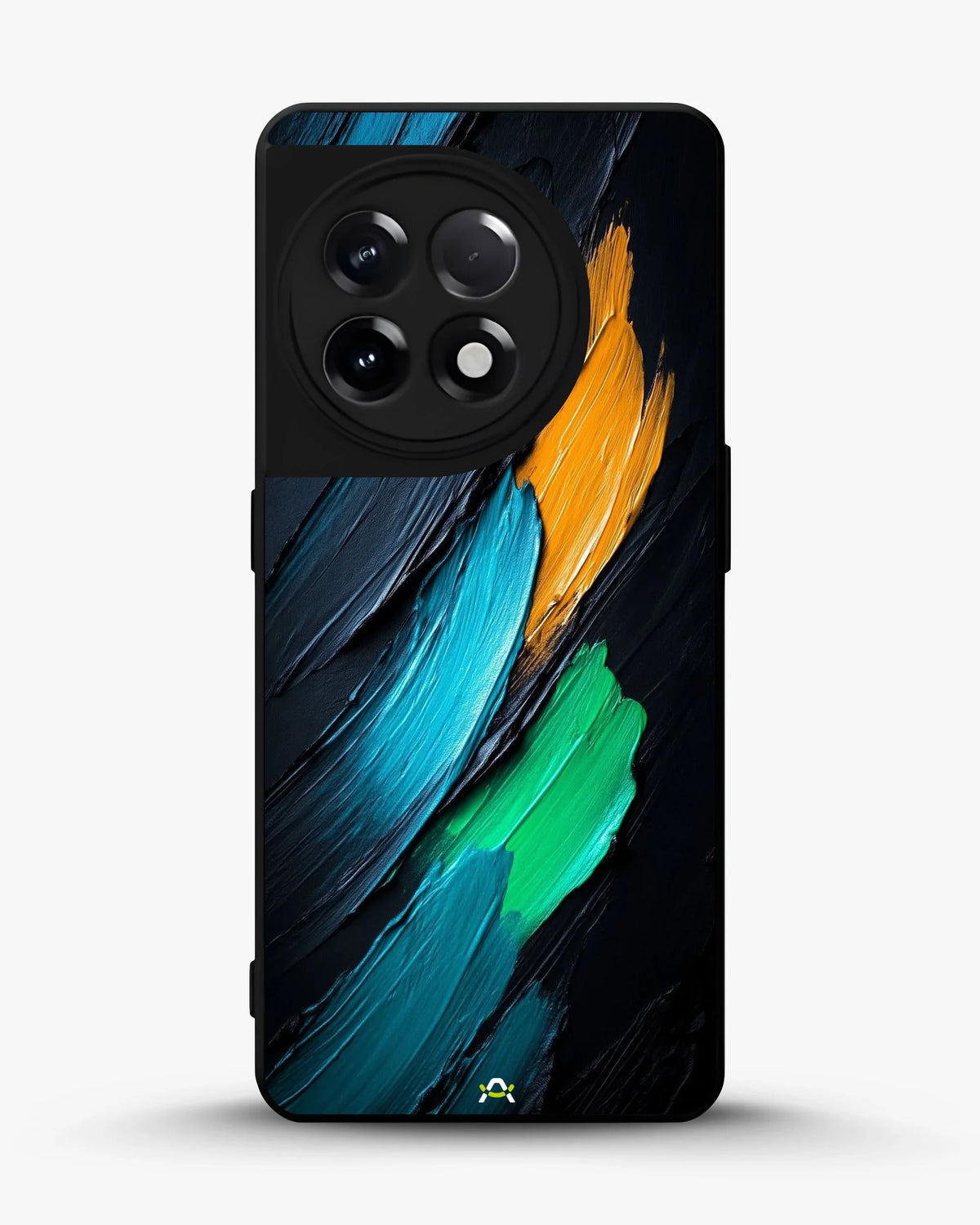 Oil Paint Strokes Phone Case - Blue & Emerald Abstract Print for iPhone, Samsung, Pixel, OnePlus & Vivo