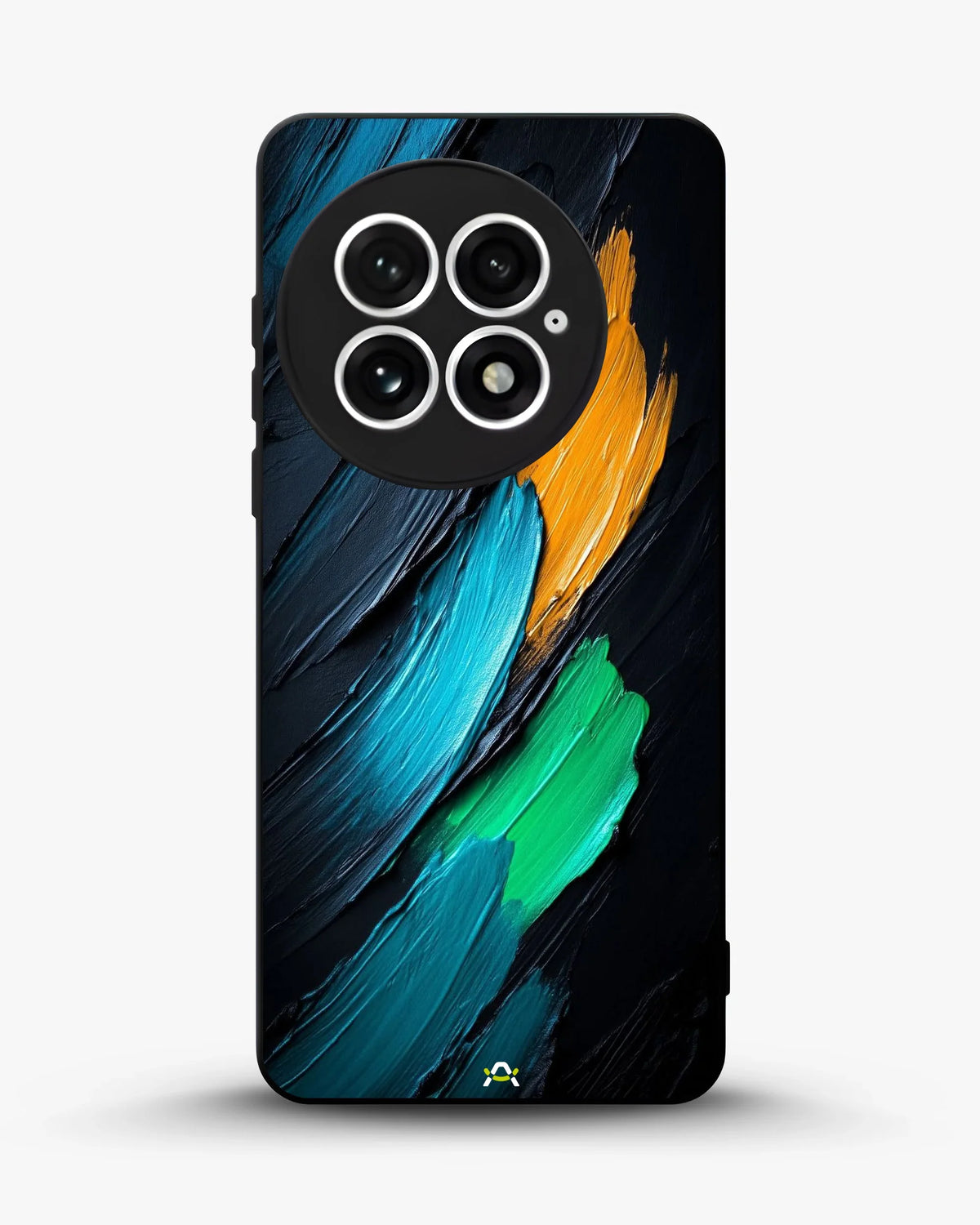 Oil Paint Strokes Phone Case - Blue & Emerald Abstract Print for iPhone, Samsung, Pixel, OnePlus & Vivo