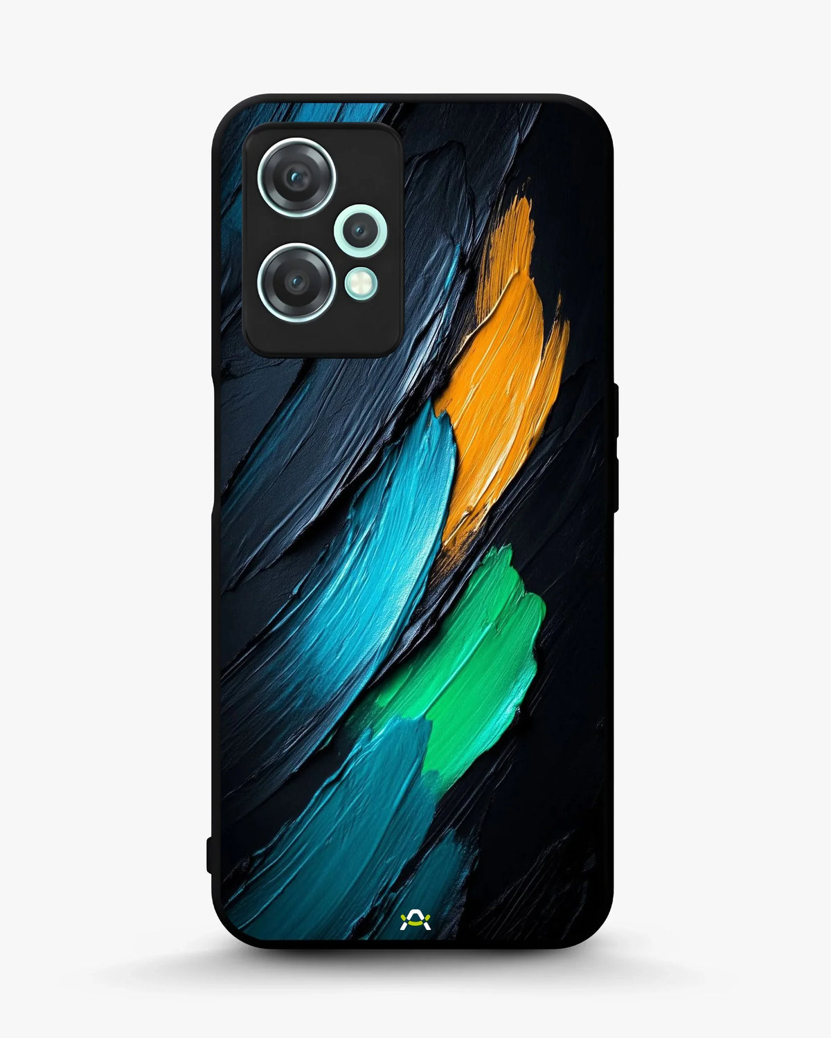 Oil Paint Strokes Phone Case - Blue & Emerald Abstract Print for iPhone, Samsung, Pixel, OnePlus & Vivo