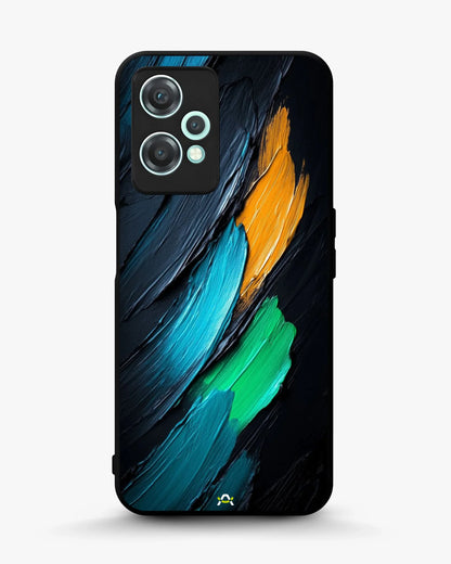 Oil Paint Strokes Phone Case - Blue & Emerald Abstract Print for iPhone, Samsung, Pixel, OnePlus & Vivo