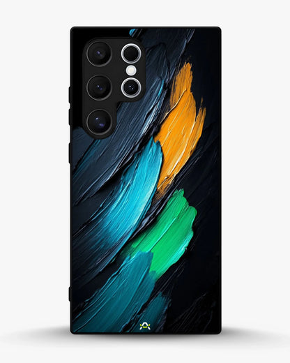 Oil Paint Strokes Phone Case - Blue & Emerald Abstract Print for iPhone, Samsung, Pixel, OnePlus & Vivo