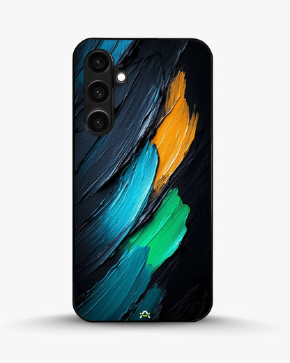 Oil Paint Strokes Phone Case - Blue & Emerald Abstract Print for iPhone, Samsung, Pixel, OnePlus & Vivo