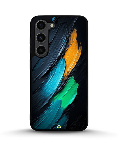 Oil Paint Strokes Phone Case - Blue & Emerald Abstract Print for iPhone, Samsung, Pixel, OnePlus & Vivo