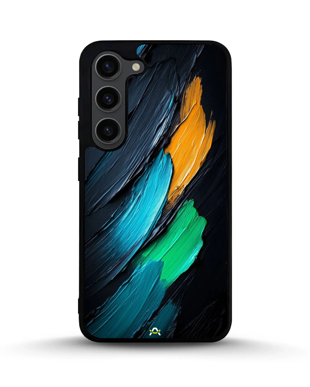 Oil Paint Strokes Phone Case - Blue & Emerald Abstract Print for iPhone, Samsung, Pixel, OnePlus & Vivo