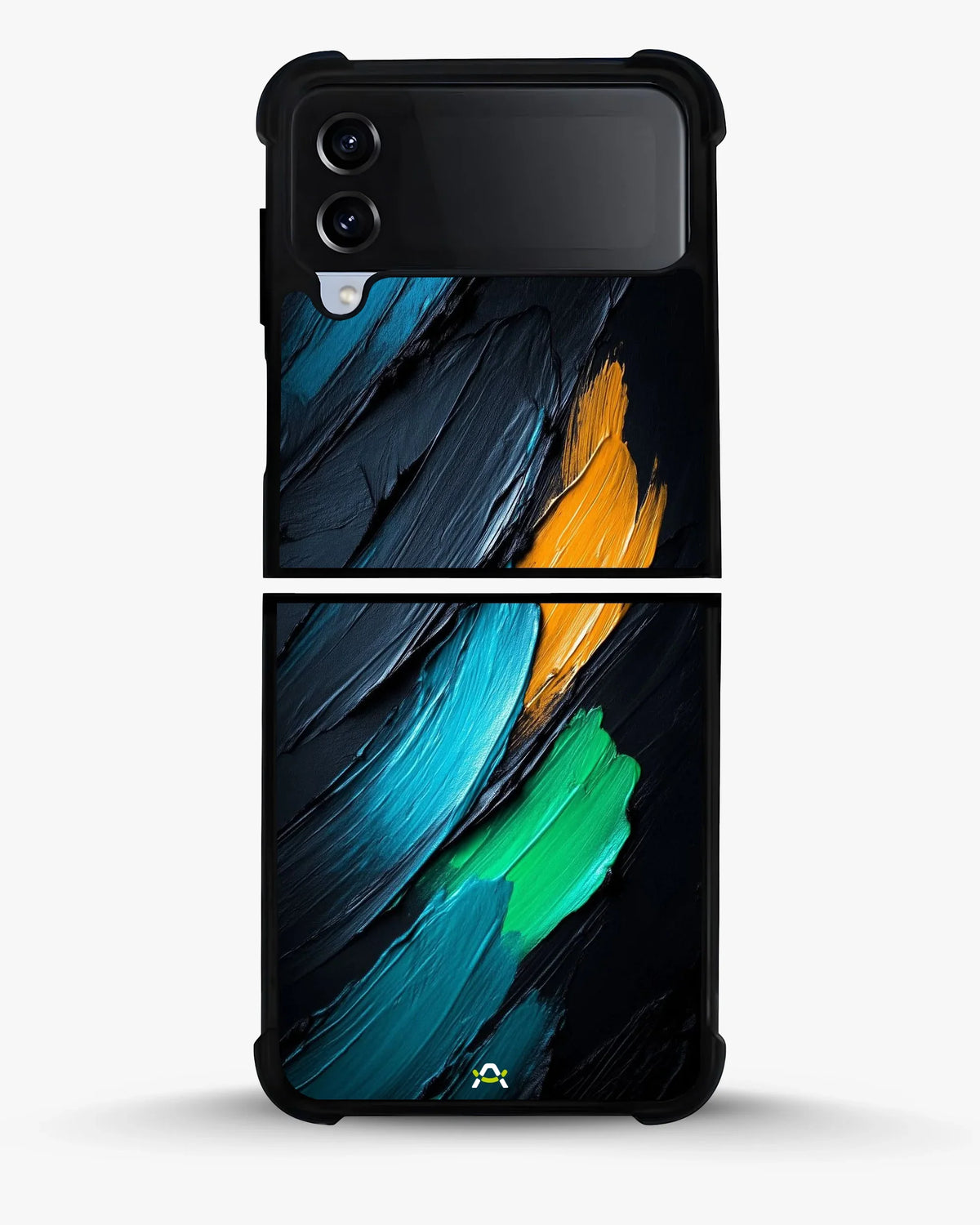 Oil Paint Strokes Phone Case - Blue & Emerald Abstract Print for iPhone, Samsung, Pixel, OnePlus & Vivo