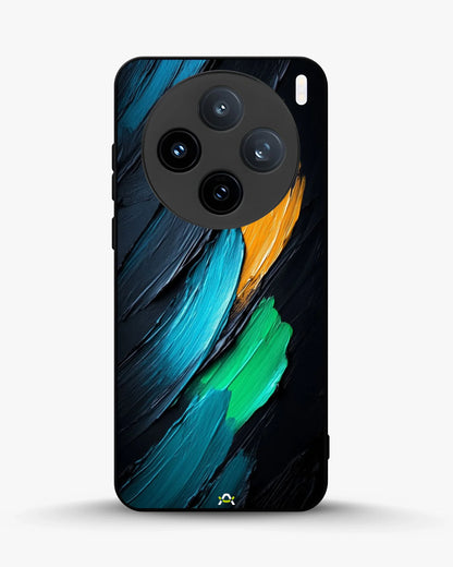 Oil Paint Strokes Phone Case - Blue & Emerald Abstract Print for iPhone, Samsung, Pixel, OnePlus & Vivo