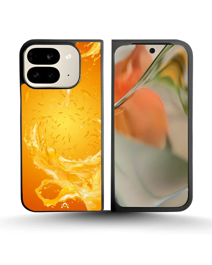 Orange Splash Phone Case - Vibrant Liquid Swirl Print for iPhone, Samsung, Pixel, OnePlus & Vivo