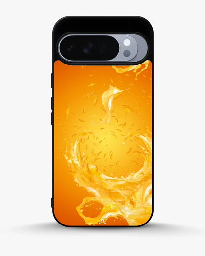 Orange Splash Phone Case - Vibrant Liquid Swirl Print for iPhone, Samsung, Pixel, OnePlus & Vivo