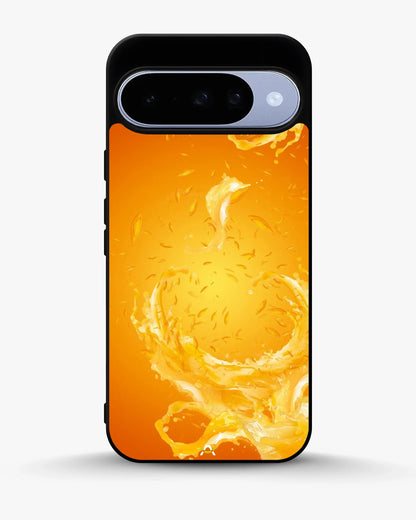 Orange Splash Phone Case - Vibrant Liquid Swirl Print for iPhone, Samsung, Pixel, OnePlus & Vivo