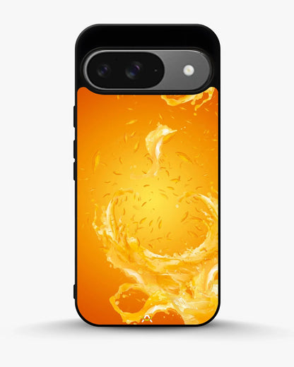 Orange Splash Phone Case - Vibrant Liquid Swirl Print for iPhone, Samsung, Pixel, OnePlus & Vivo