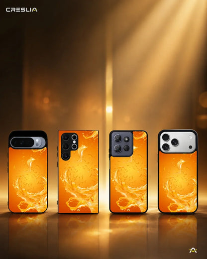 Orange Splash Phone Case - Vibrant Liquid Swirl Print for iPhone, Samsung, Pixel, OnePlus & Vivo
