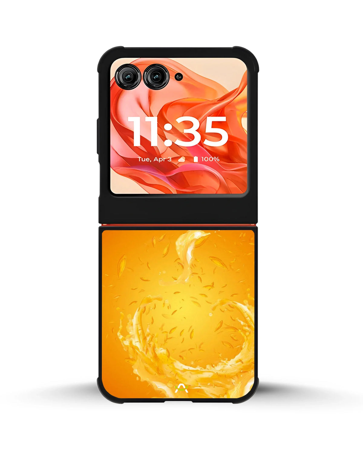 Orange Splash Phone Case - Vibrant Liquid Swirl Print for iPhone, Samsung, Pixel, OnePlus & Vivo