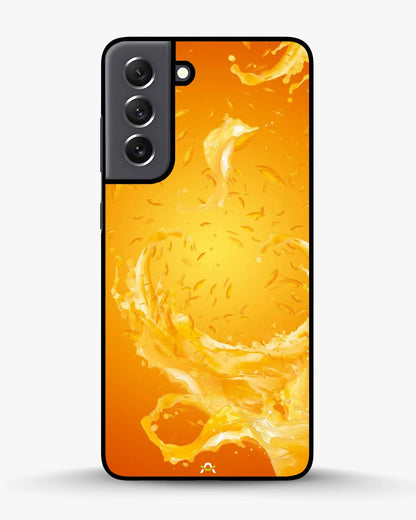 Orange Splash Phone Case - Vibrant Liquid Swirl Print for iPhone, Samsung, Pixel, OnePlus & Vivo