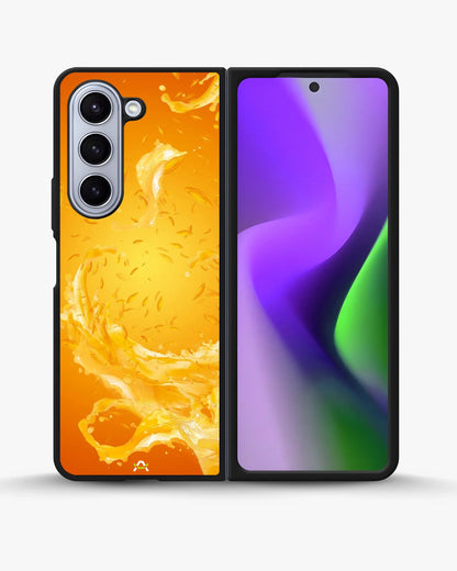 Orange Splash Phone Case - Vibrant Liquid Swirl Print for iPhone, Samsung, Pixel, OnePlus & Vivo