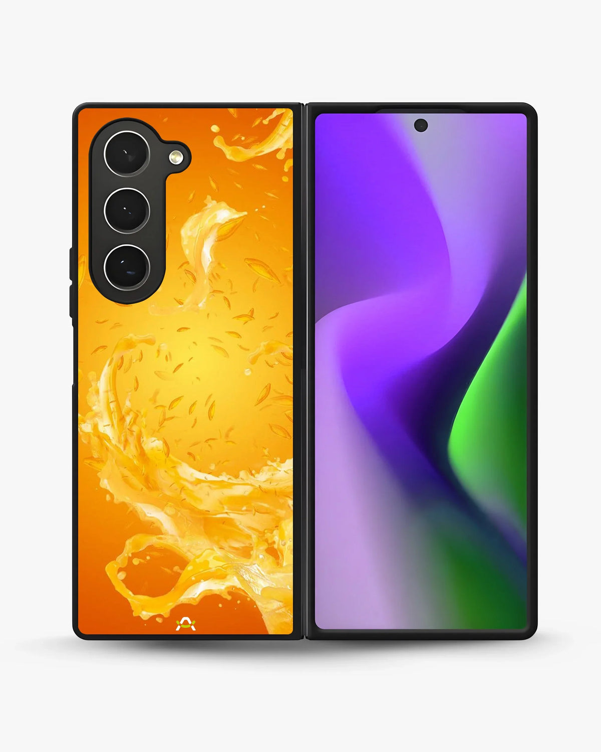 Orange Splash Phone Case - Vibrant Liquid Swirl Print for iPhone, Samsung, Pixel, OnePlus & Vivo