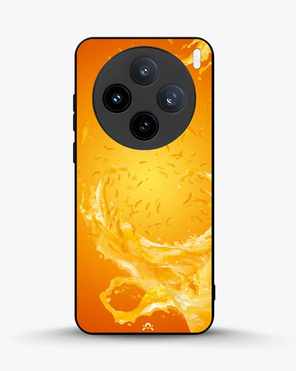 Orange Splash Phone Case - Vibrant Liquid Swirl Print for iPhone, Samsung, Pixel, OnePlus & Vivo