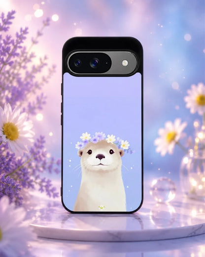Otter Flower Crown Phone Case - Cute Lavender Print for iPhone, Samsung, Pixel, OnePlus & Vivo