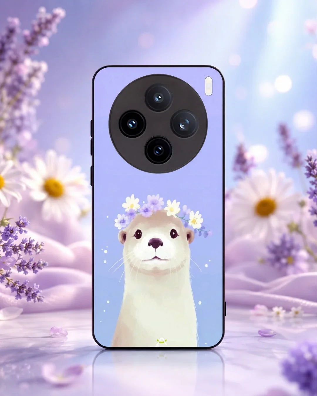 Otter Flower Crown Phone Case - Cute Lavender Print for iPhone, Samsung, Pixel, OnePlus & Vivo