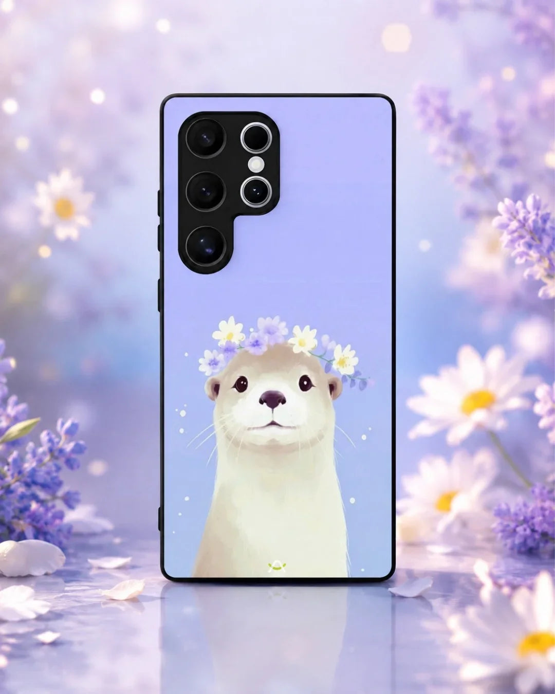 Otter Flower Crown Phone Case - Cute Lavender Print for iPhone, Samsung, Pixel, OnePlus & Vivo