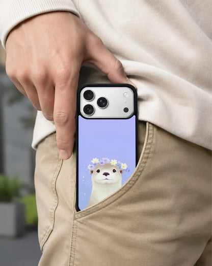 Otter Flower Crown Phone Case - Cute Lavender Print for iPhone, Samsung, Pixel, OnePlus & Vivo