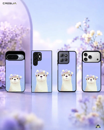 Otter Flower Crown Phone Case - Cute Lavender Print for iPhone, Samsung, Pixel, OnePlus & Vivo