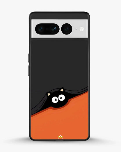 Peeking Cat Phone Case - Cute Black & Orange Print for iPhone, Samsung, Pixel, OnePlus & Vivo