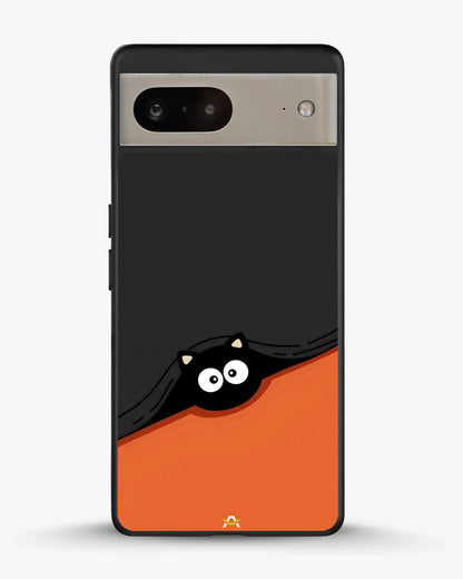 Peeking Cat Phone Case - Cute Black & Orange Print for iPhone, Samsung, Pixel, OnePlus & Vivo