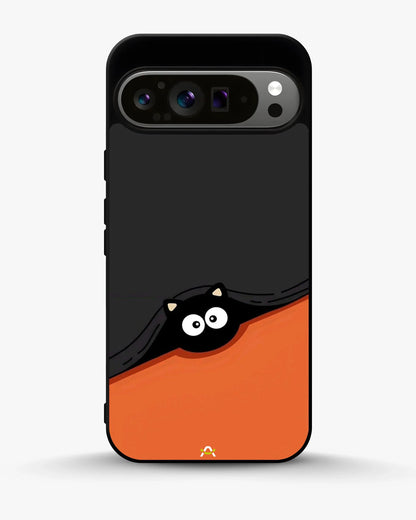 Peeking Cat Phone Case - Cute Black & Orange Print for iPhone, Samsung, Pixel, OnePlus & Vivo