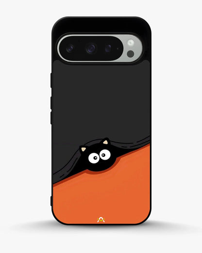 Peeking Cat Phone Case - Cute Black & Orange Print for iPhone, Samsung, Pixel, OnePlus & Vivo
