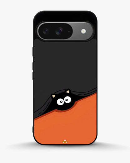 Peeking Cat Phone Case - Cute Black & Orange Print for iPhone, Samsung, Pixel, OnePlus & Vivo