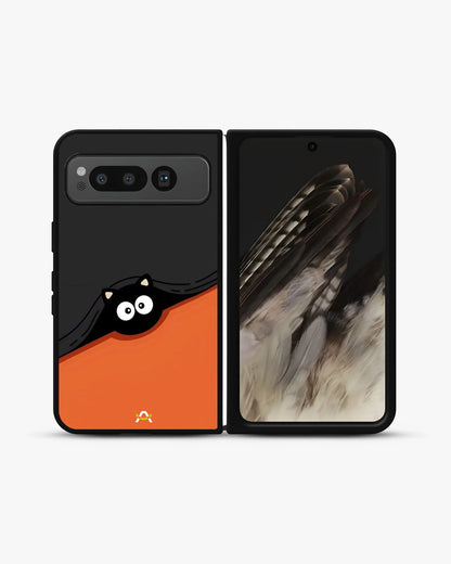 Peeking Cat Phone Case - Cute Black & Orange Print for iPhone, Samsung, Pixel, OnePlus & Vivo