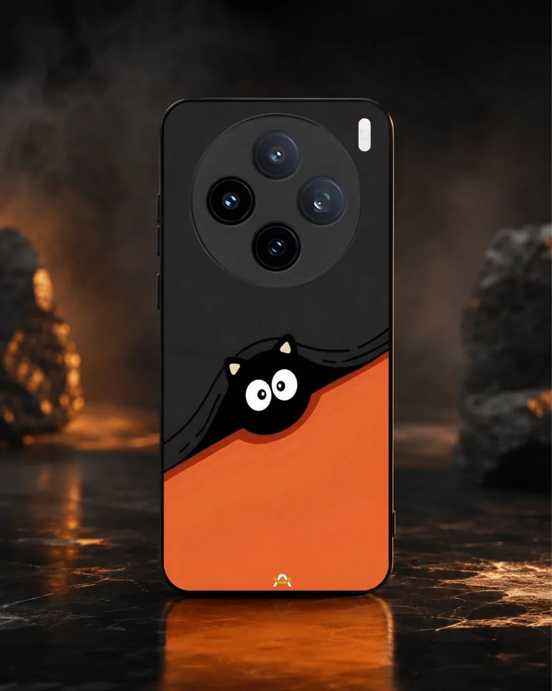 Peeking Cat Phone Case - Cute Black & Orange Print for iPhone, Samsung, Pixel, OnePlus & Vivo