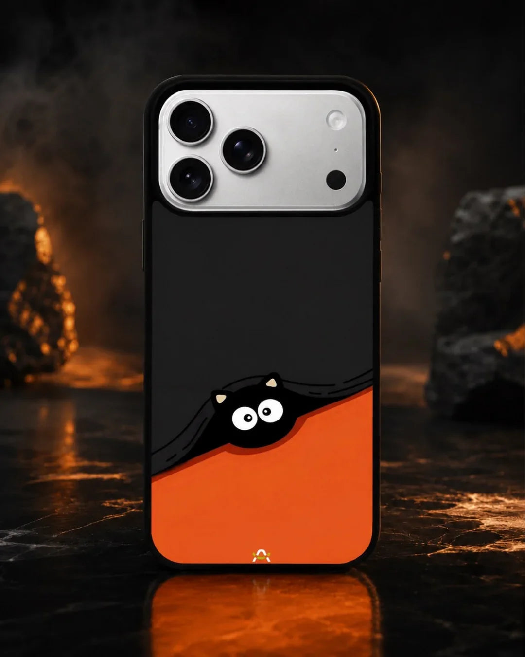 Peeking Cat Phone Case - Cute Black & Orange Print for iPhone, Samsung, Pixel, OnePlus & Vivo